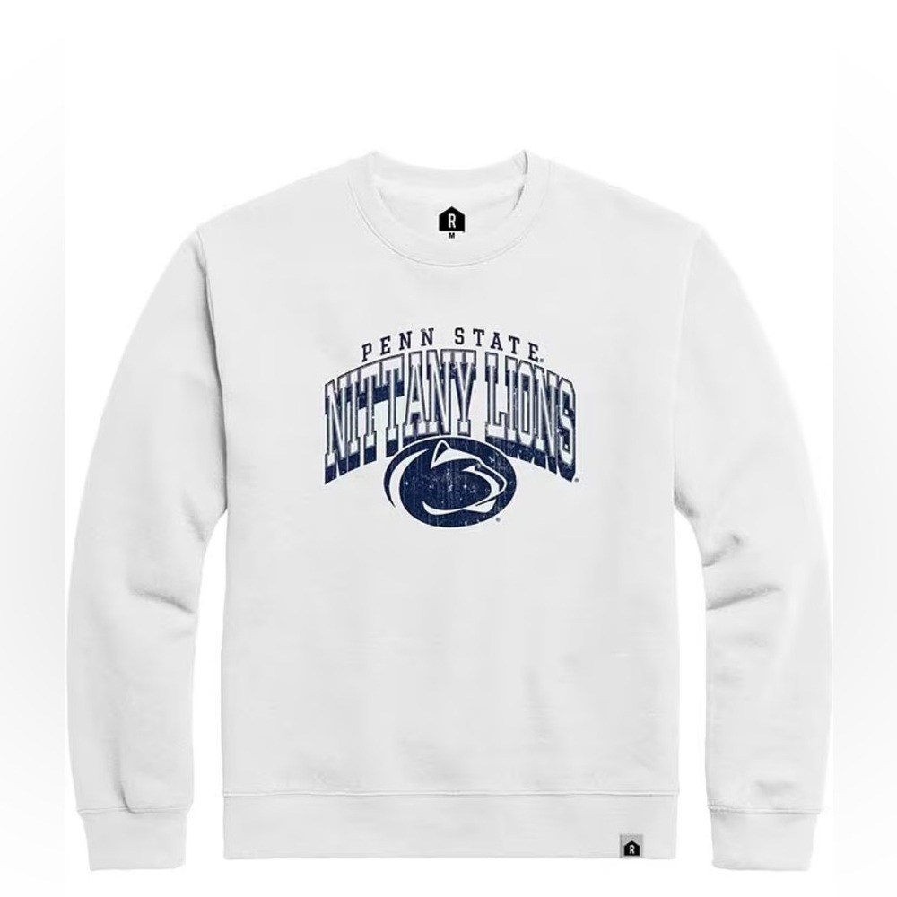 PENN STATE NITTANY LIONS WHITE NANODROP MASCOT LONG SLEEVE CREW SWEATSHIRT